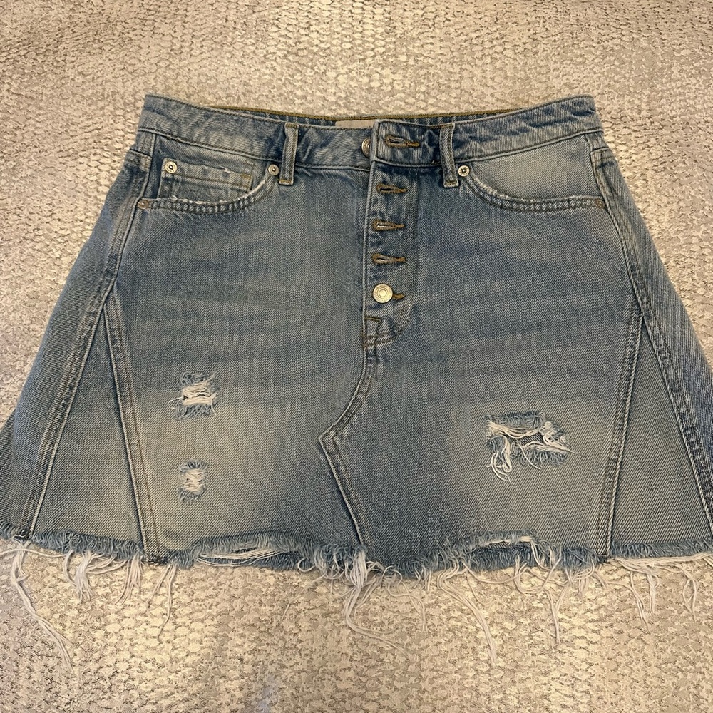 We The Free Distressed Denim Mini Skirt size 29